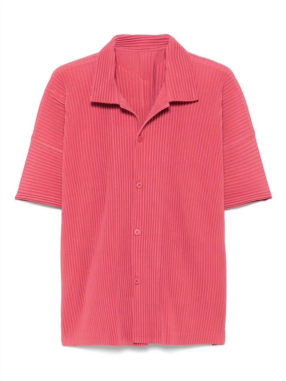 NEW ISSEY MIYAKE women's homme plisse monthly color april shirt in light pink